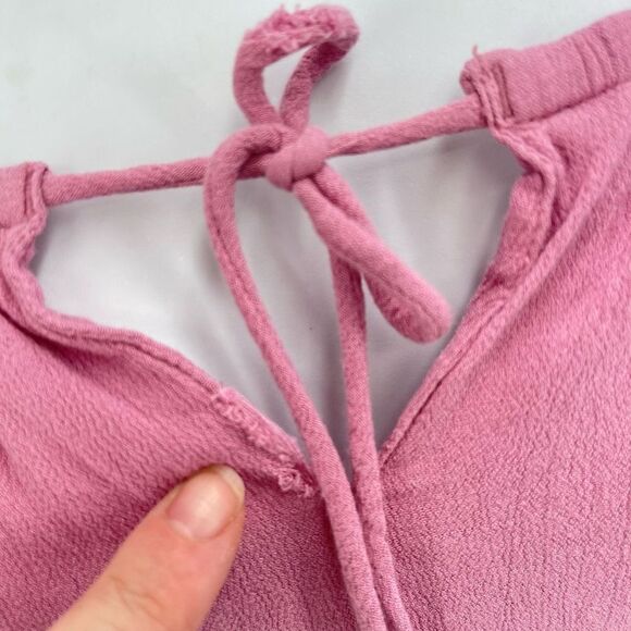 Society Amuse Womens Pullover Dress Embroidered Mini Ruffle Pink Size XS - Picture 11 of 14